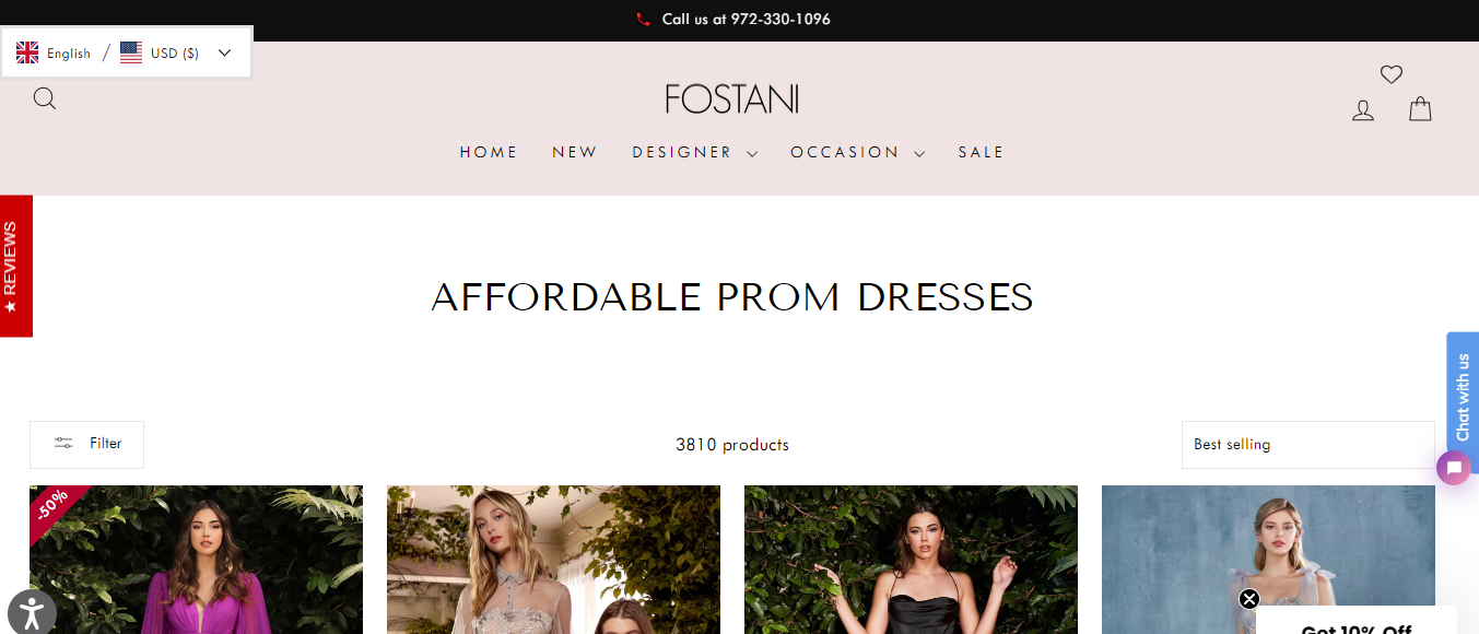 Website for a Dress for women By Fostani